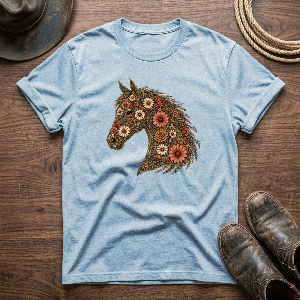 Horse Head Floral T-Shirt