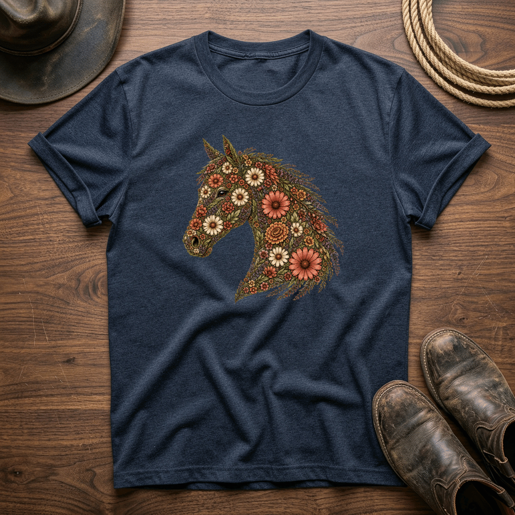 Horse Head Floral T-Shirt